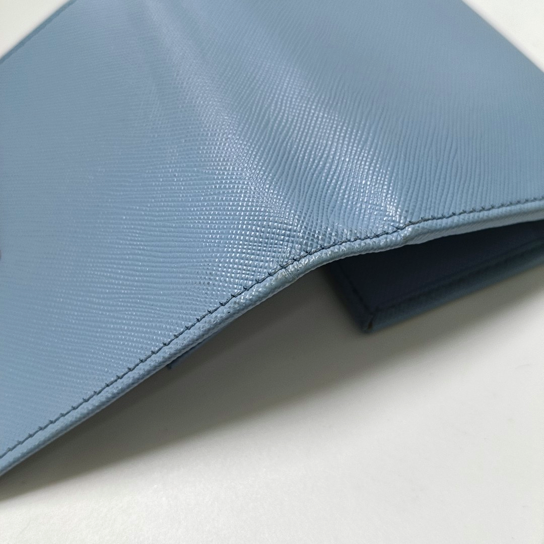 PRADA Small size Blue Leather Wallet-(SKU)-946563972