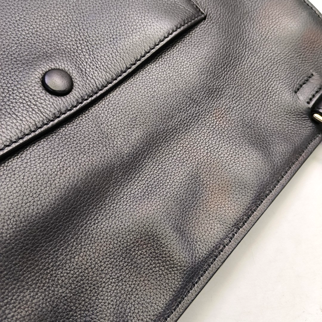 CELINE EDGE Black cowhide tote bag Silver Hardware-(SKU)-952921154