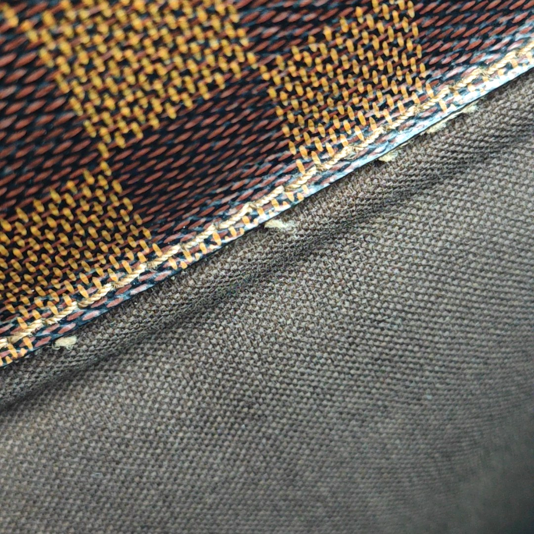 LOUIS VUITTON SHELTON Medium size Brown coated canvas checkered postman bag crossbody single shoulder bag Golden hardware-(SKU)-946505264