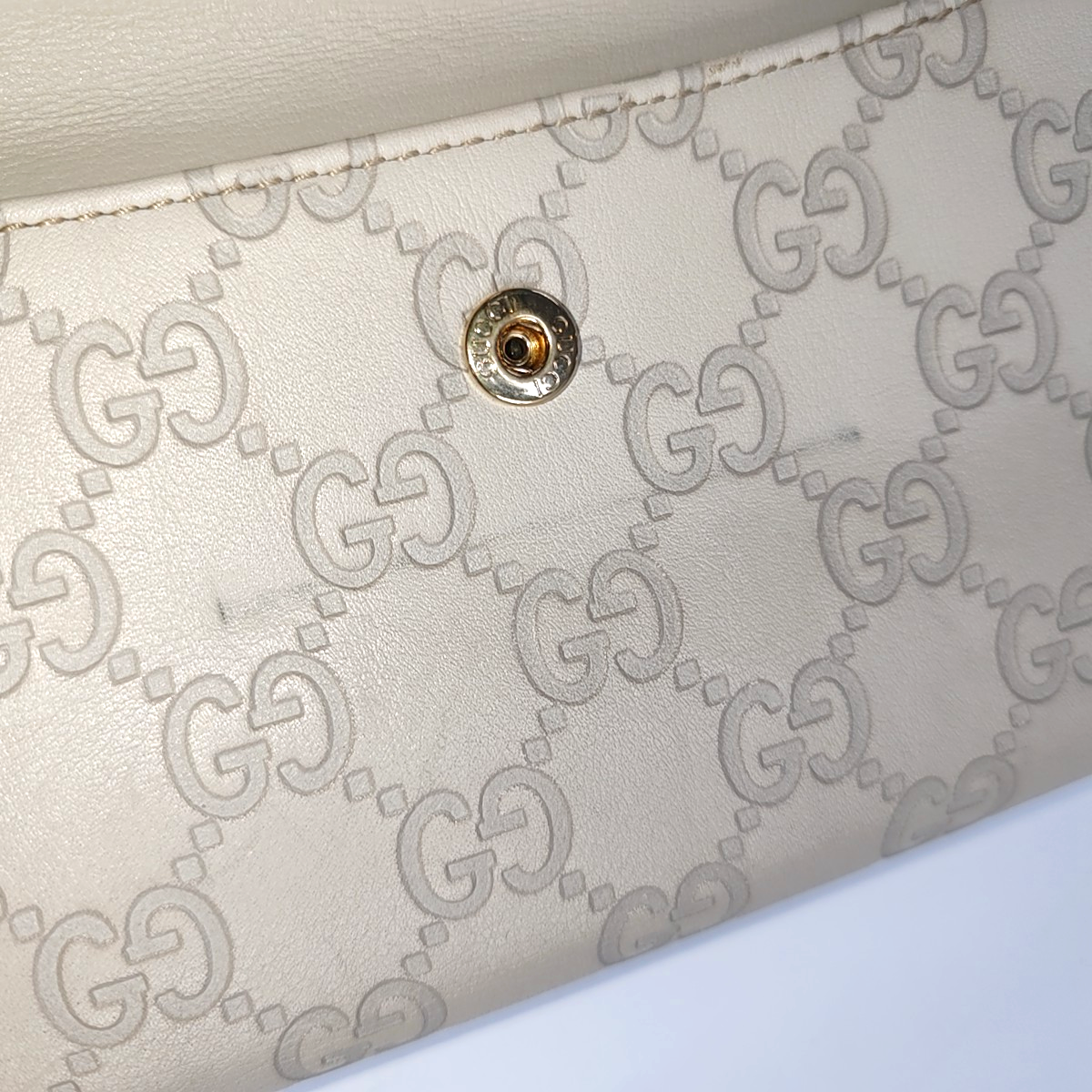 GUCCI Signature白色牛皮老花,压纹钱包-(SKU)-939007138