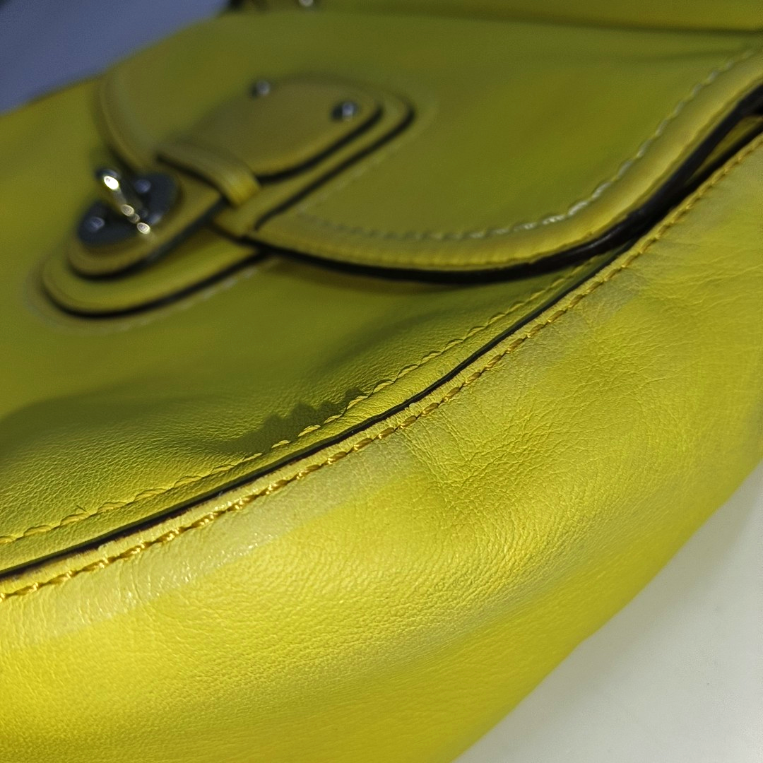 COACH WILLIS Yellow Leather Fringe Weaved Handbag Silver Hardware-(SKU)-937311657