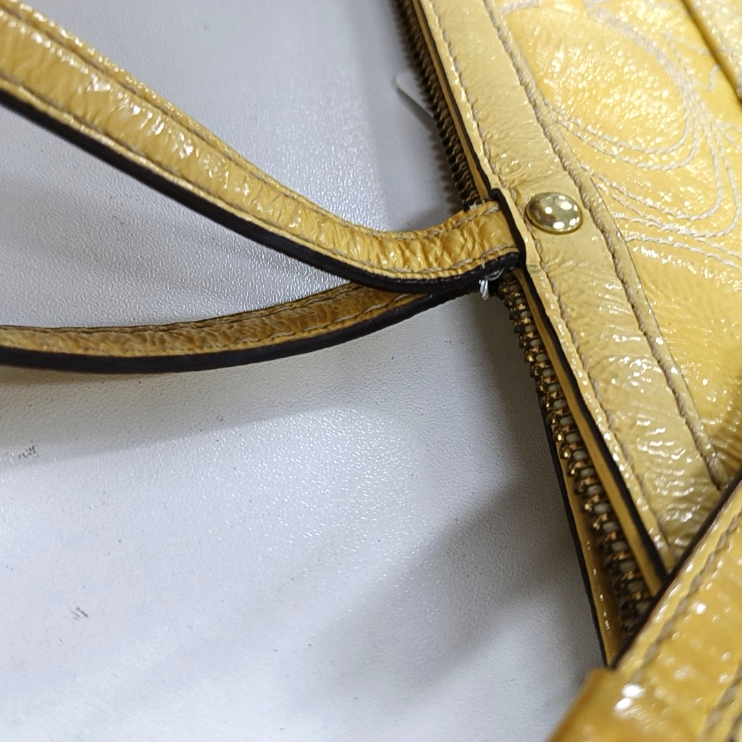COACH Tote bag Yellow cowhide single shoulder bag Golden hardware-(SKU)-12975729