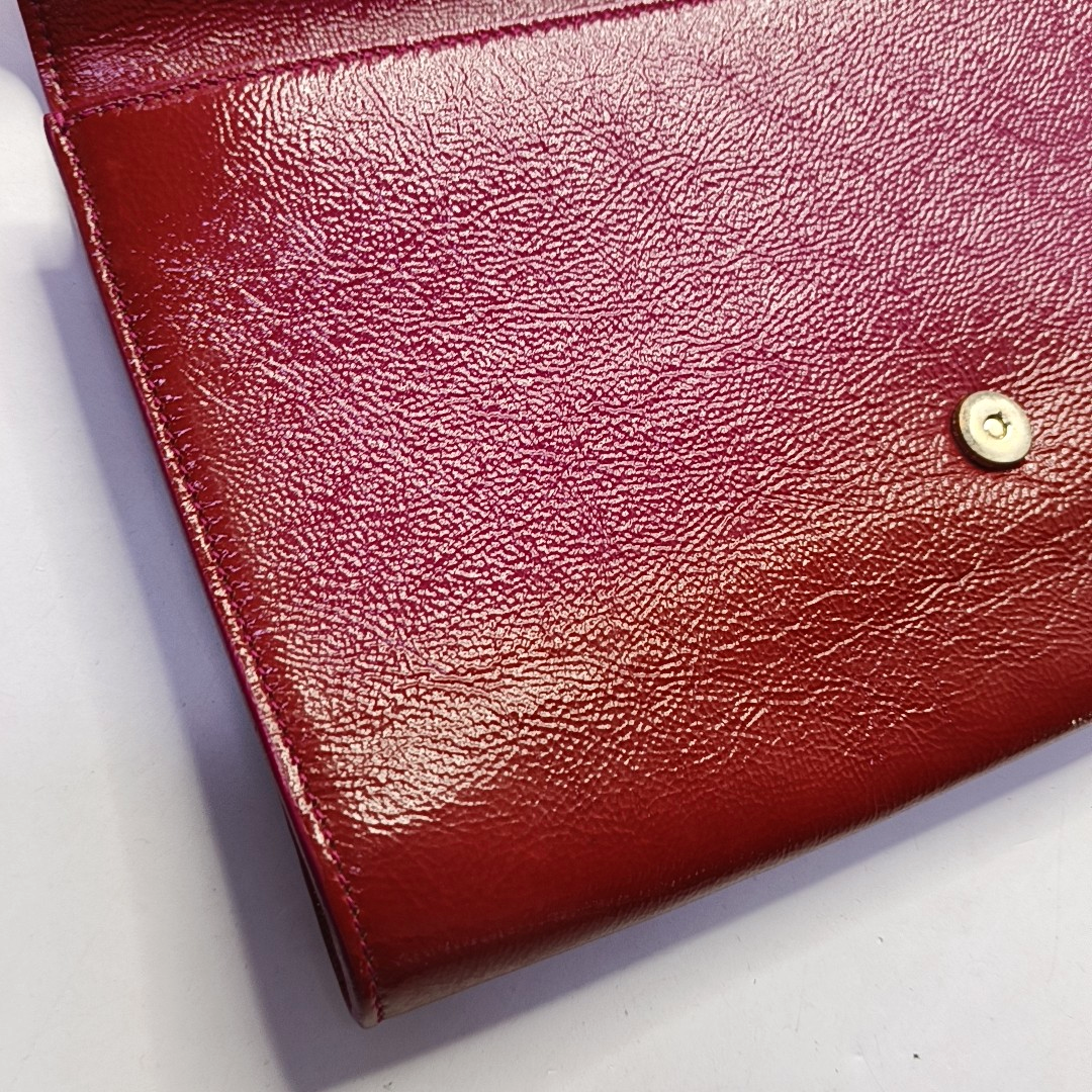 YSL BELLE JOUR Fuchsia Cowhide Pleated Handbag-(SKU)-959897973