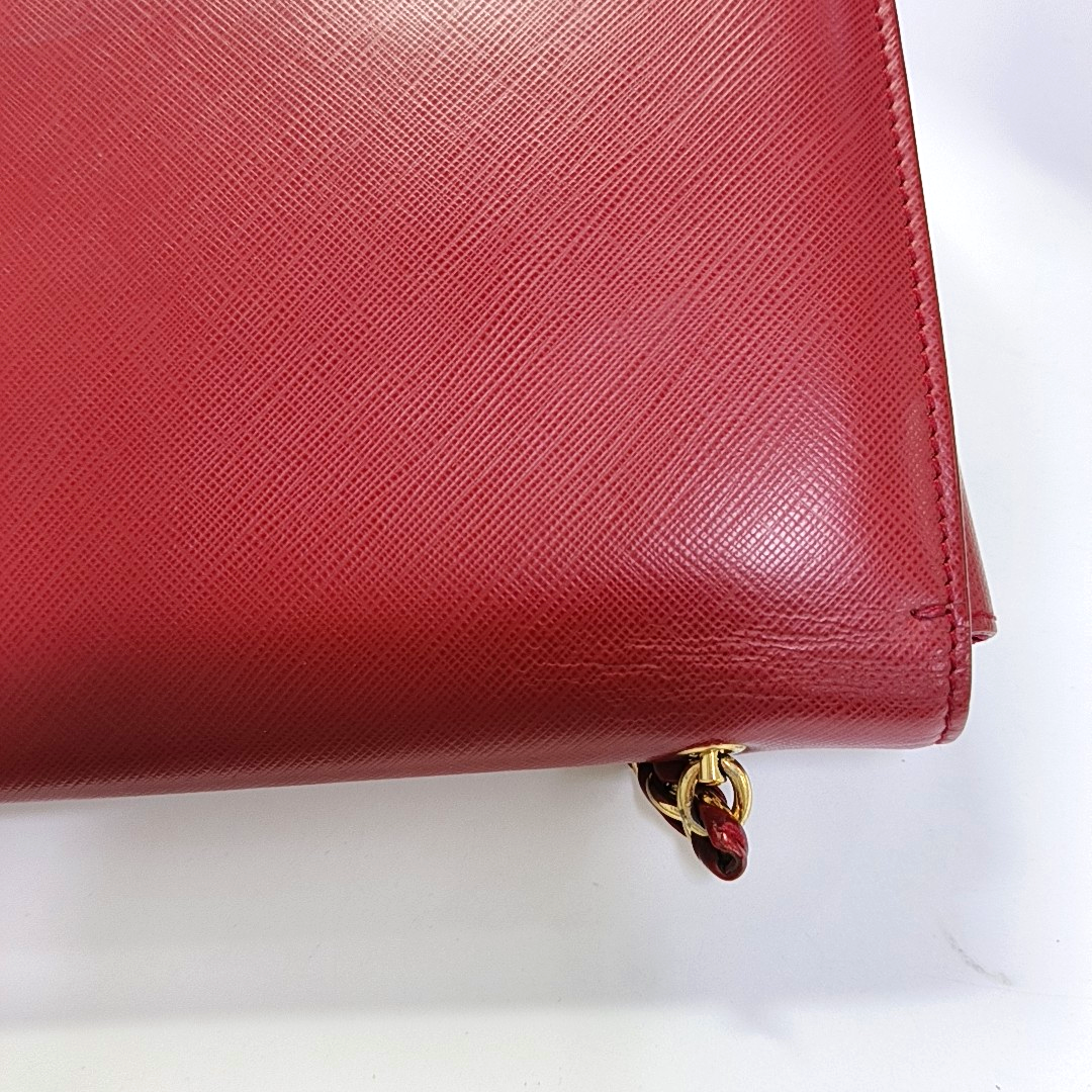 FERRAGAMO Ginny Red Cowhide Crossbody Single Shoulder Bag Golden hardware-(SKU)-941055982