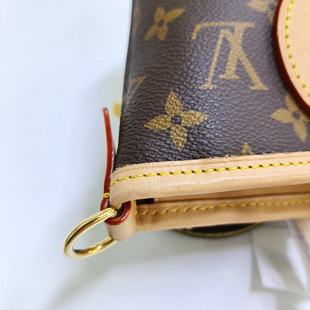 LOUIS VUITTON NEVERFULL BB brown coated canvas Monogram shoulder bag handbag crossbody bag removable shoulder strap-(SKU)-968798097