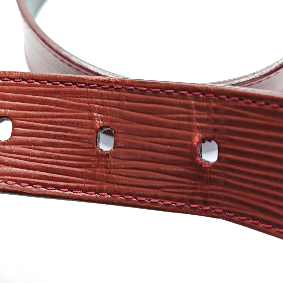 LOUIS VUITTON Red Coated Canvas Buckle Men's Belt Long108cm Width3cm-(SKU)-933530970