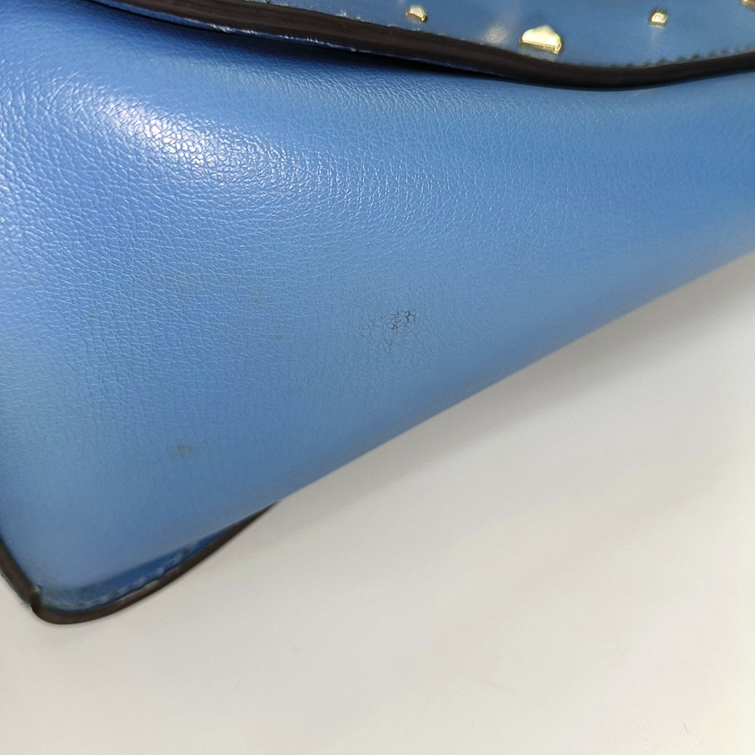 MICHAEL KORS Tote bag Small size Blue Cowhide Studs Single Shoulder Bag Tote Bag Crossbody Bag Golden hardware Removable shoulder strap-(SKU)-929655506