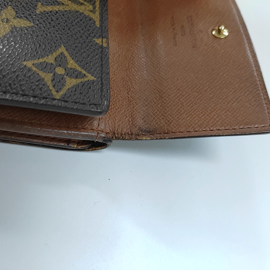LOUIS VUITTON ELISE Brown coated canvas vintage wallet Golden hardware Vintage model-(SKU)-953704292