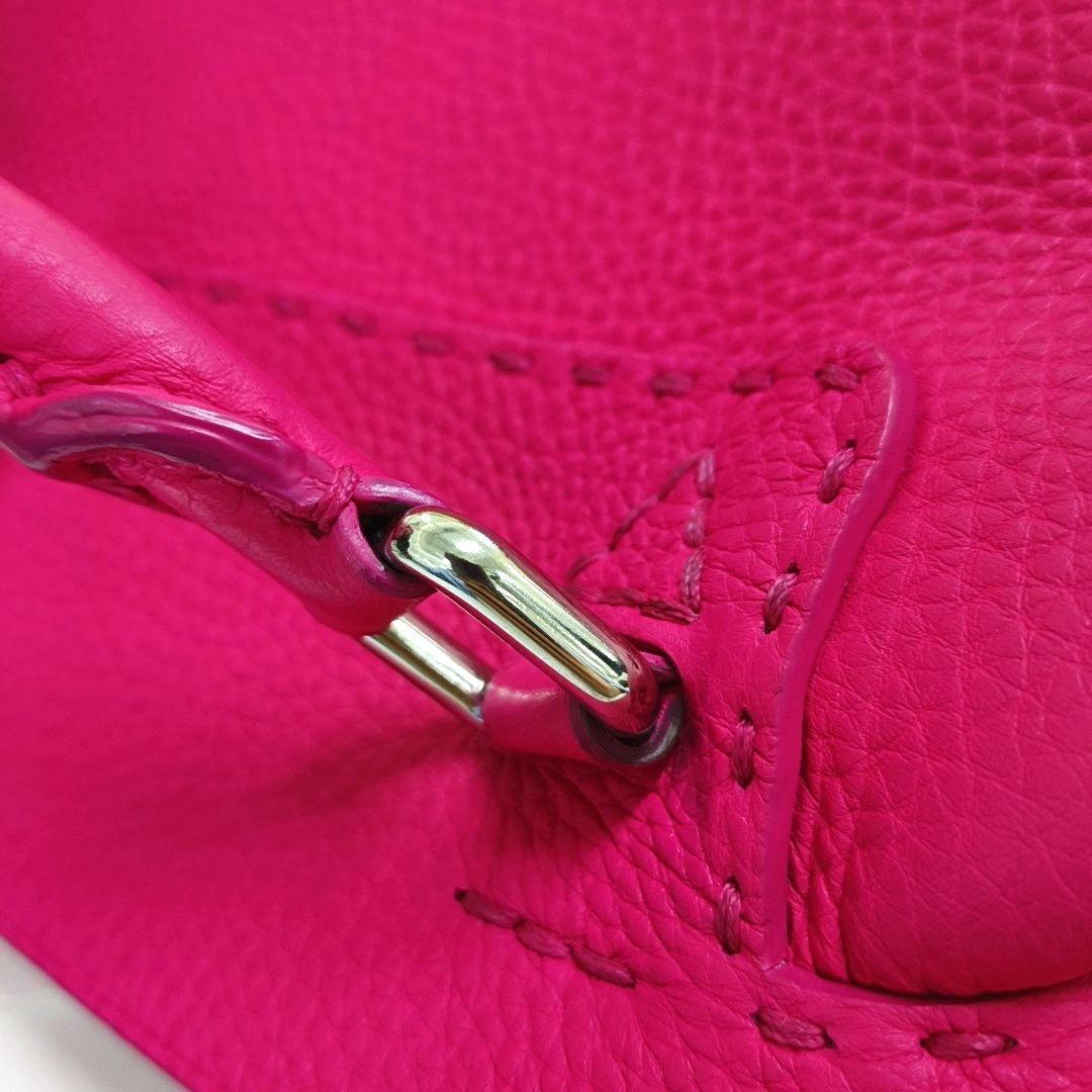 FENDI Tote bag Fuchsia cowhide handbag Silver Hardware-(SKU)-957044385