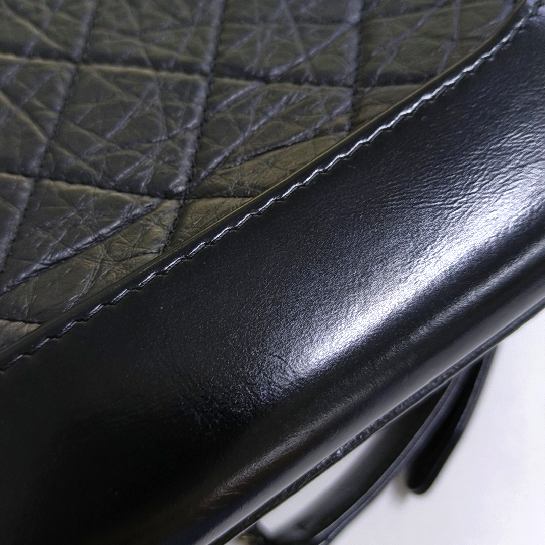 CHANEL GABRIELLE small black leather quilted diamond-stitched crossbody bag shoulder bag removable shoulder strap-(SKU)-953784827