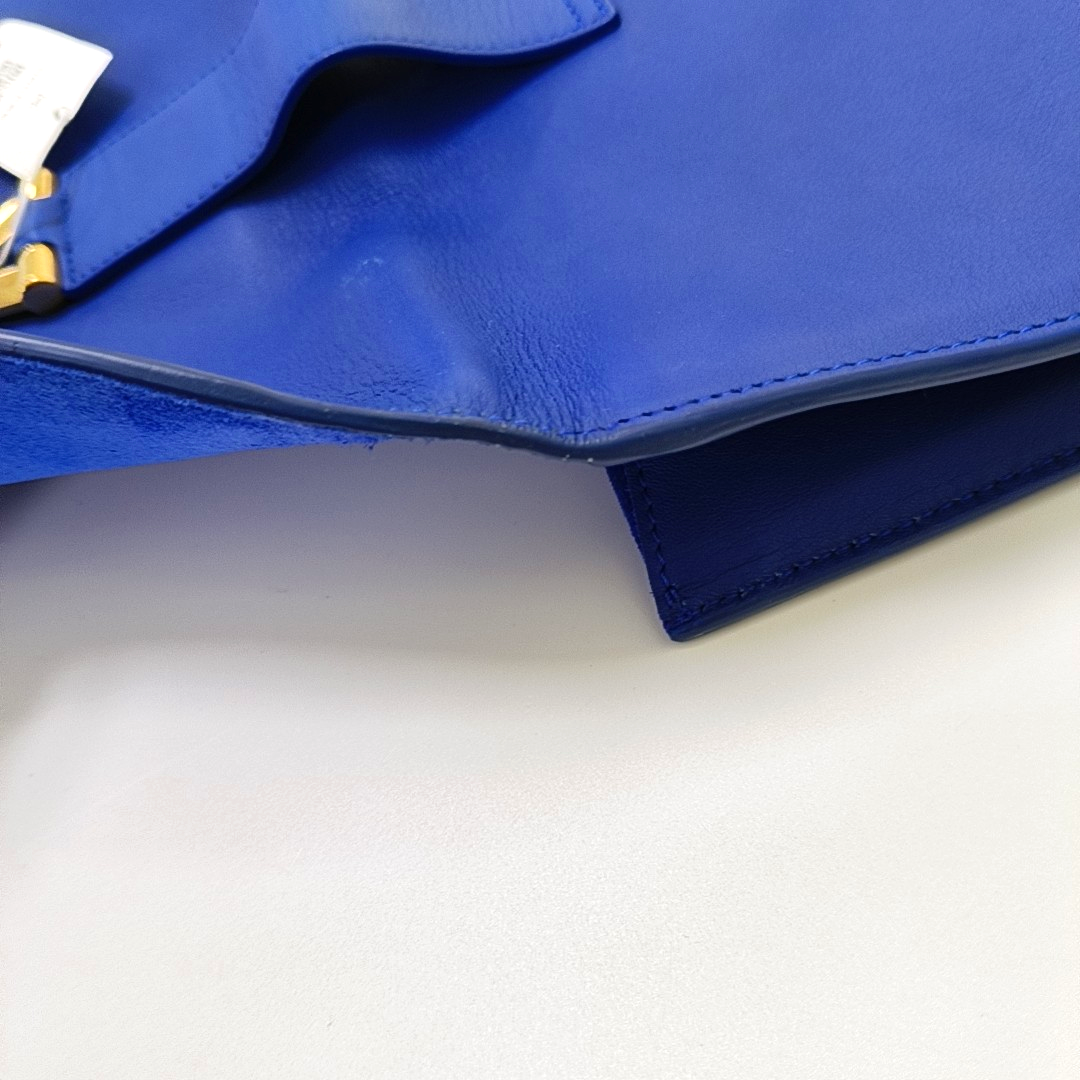YSL CHYC Y LIGNE Blue Leather Handbag Golden hardware-(SKU)-956925392