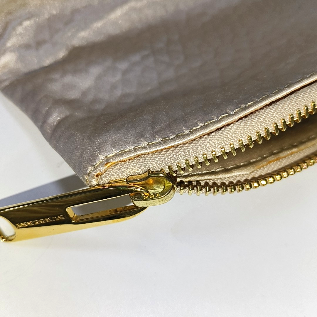 BURBERRY Champagne Satin Handbag Golden hardware-(SKU)-929982013