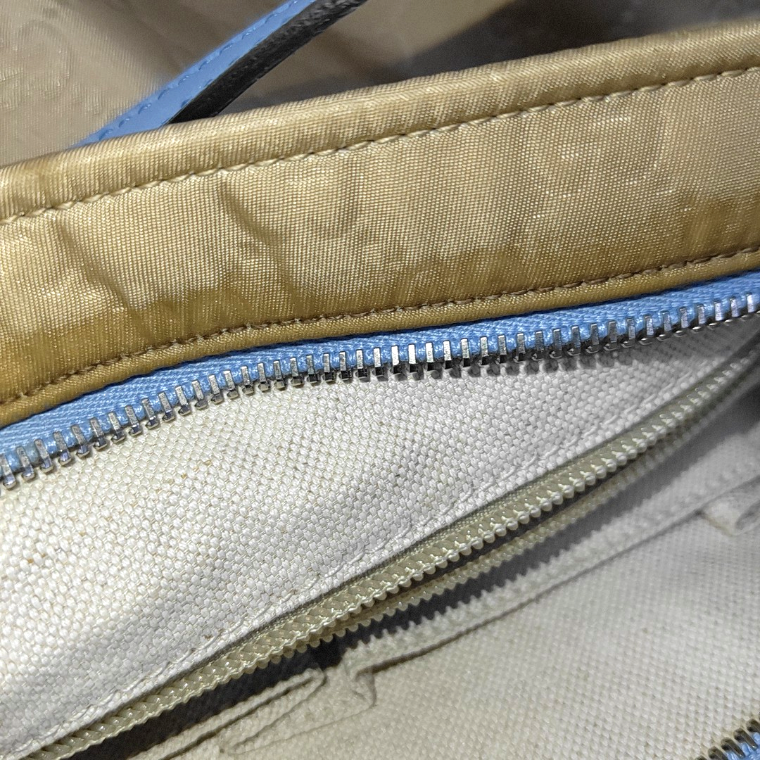 GUCCI Khaki Nylon Monogram Single Shoulder Bag Crossbody Silver Hardware-(SKU)-13943470