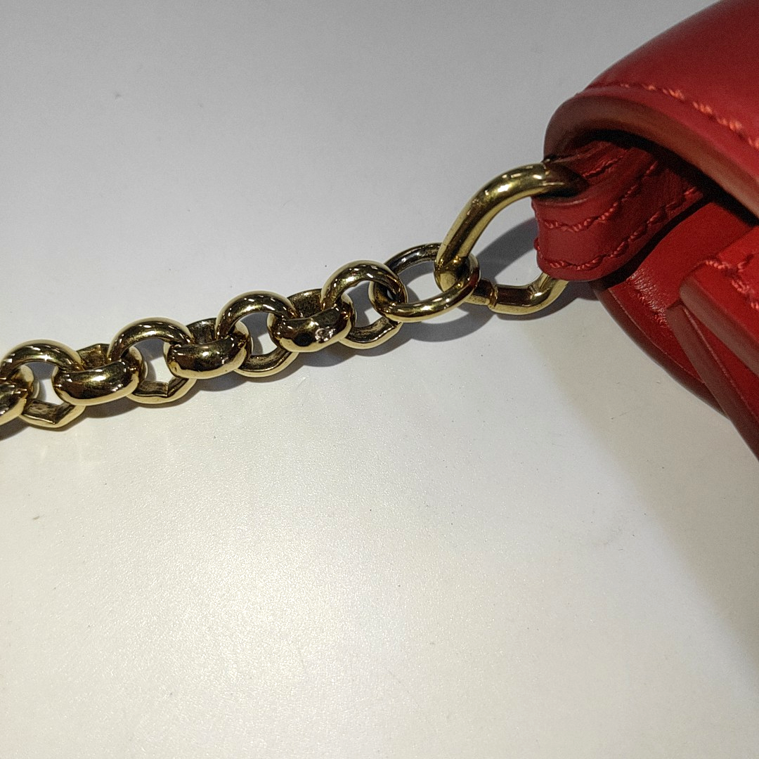 Chloé Chloé C Red Cowhide Crossbody Single Shoulder Bag Golden hardware-(SKU)-13865688