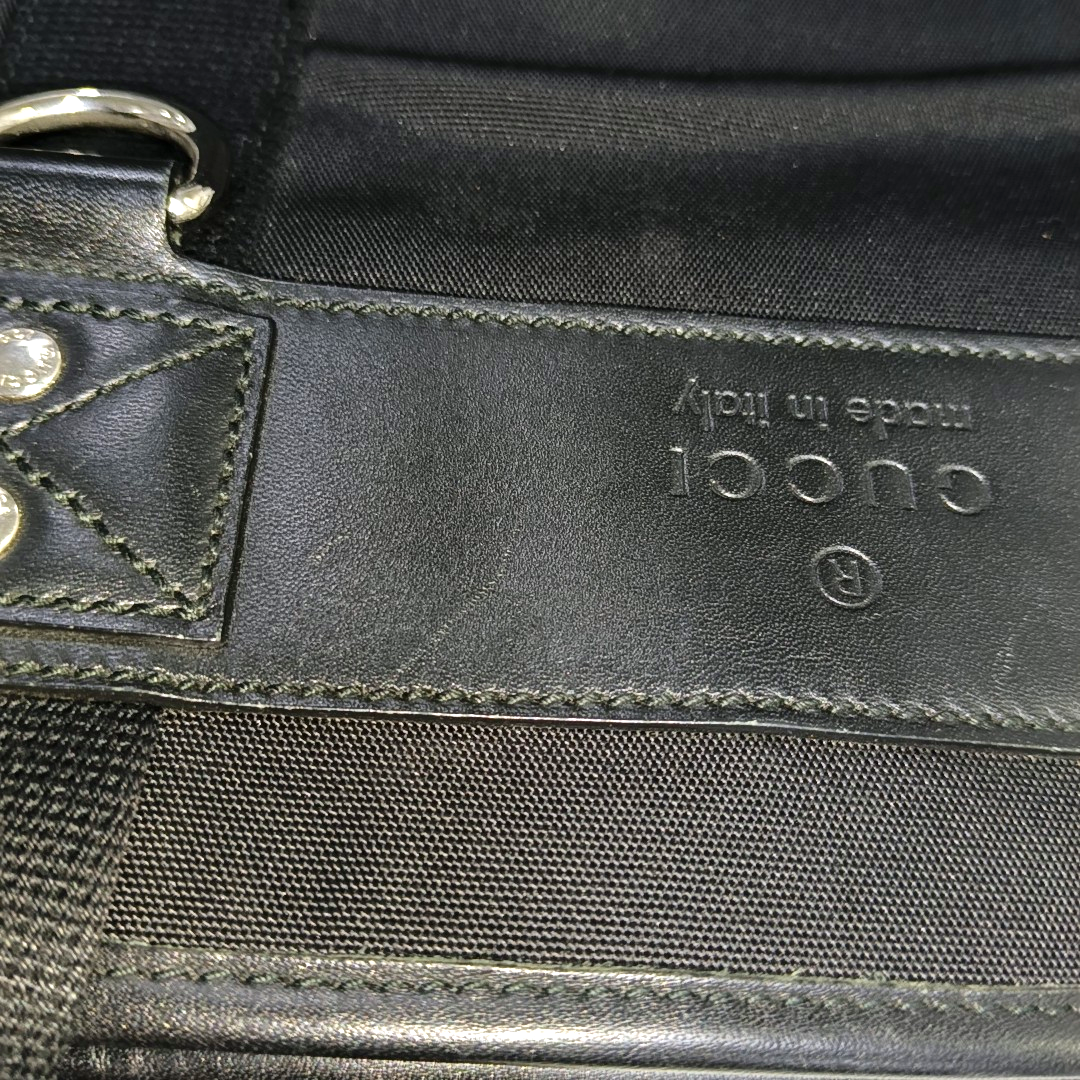 GUCCI Tote bag Black Canvas Tote Bag Single Shoulder Bag Silver Hardware-(SKU)-929881337