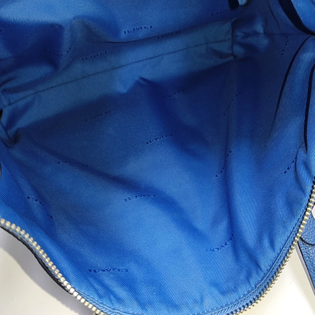 COACH ELISE Blue cowhide crossbody, handbag, shoulder bag Golden hardware Removable shoulder strap-(SKU)-941220883