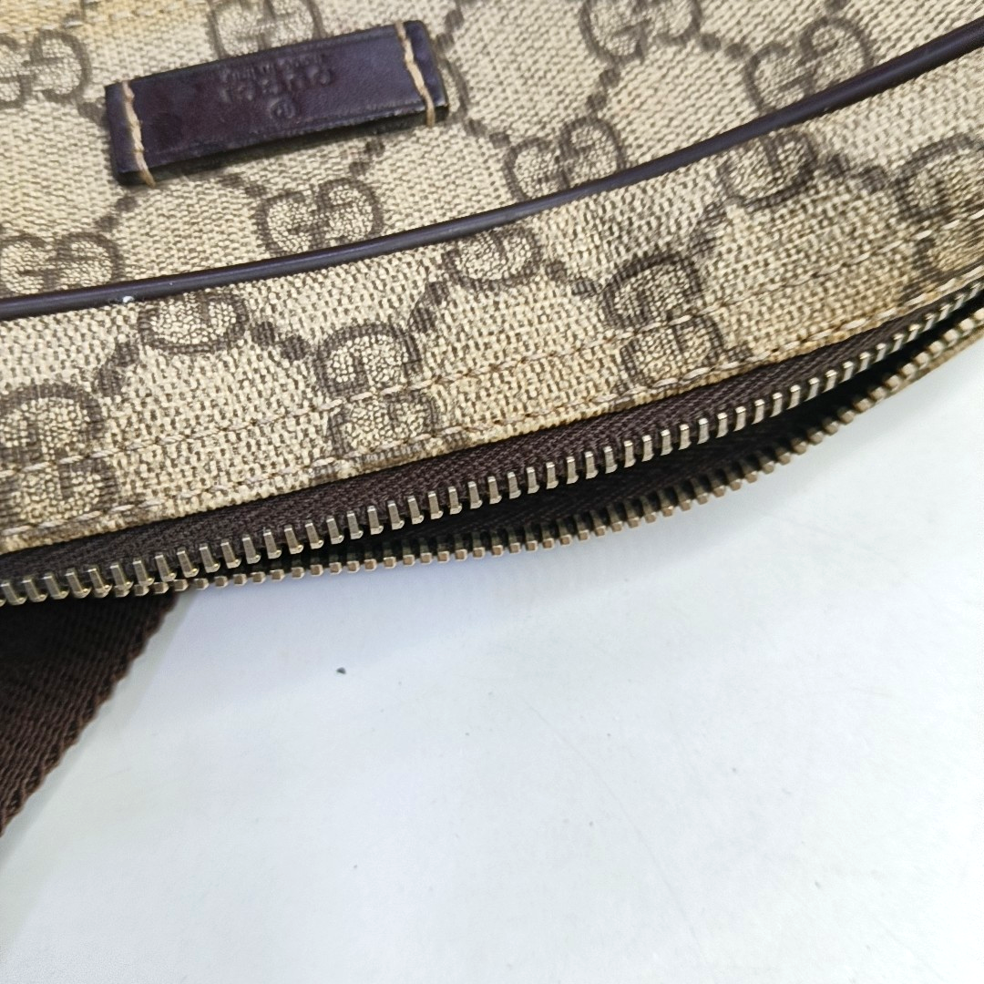 GUCCI GG Supreme Ebony Coated Canvas Monogram Shoulder Bag Golden hardware-(SKU)-948601778