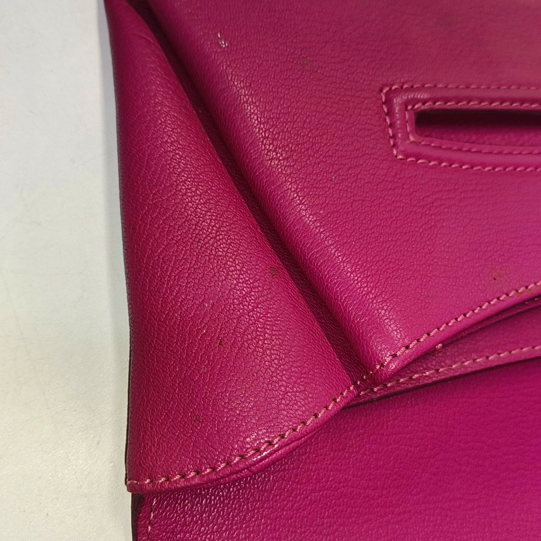 GIVENCHY Fuchsia Leather Clutch Golden hardware-(SKU)-942770885