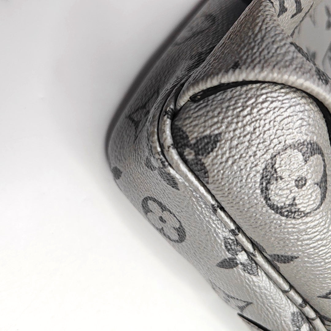 LOUIS VUITTON TRIO Grey Calfskin Monogram Crossbody Shoulder Bag Silver Hardware-(SKU)-967525800