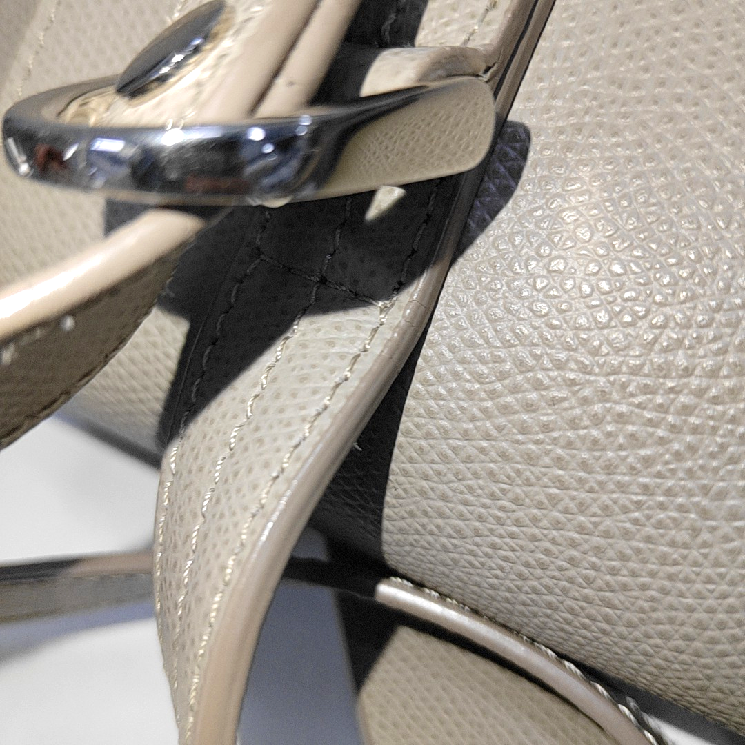 senreve Gray Cow Leather Embossed Single Shoulder Bag Backpack Silver Hardware Removable shoulder strap-(SKU)-14223070