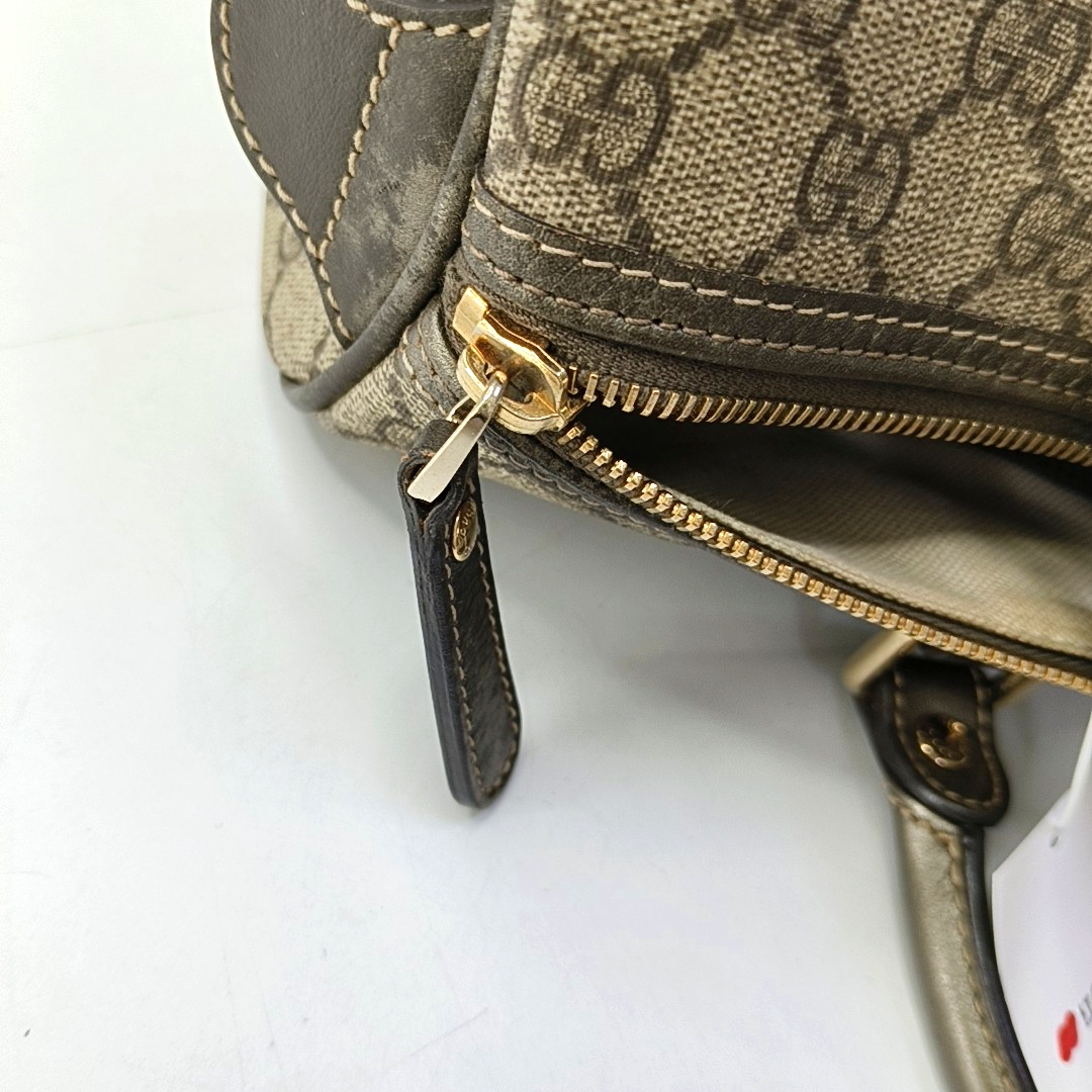 GUCCI Joy Brown Suede Leather Monogram Embroidery Tote Bag Golden hardware-(SKU)-959989784