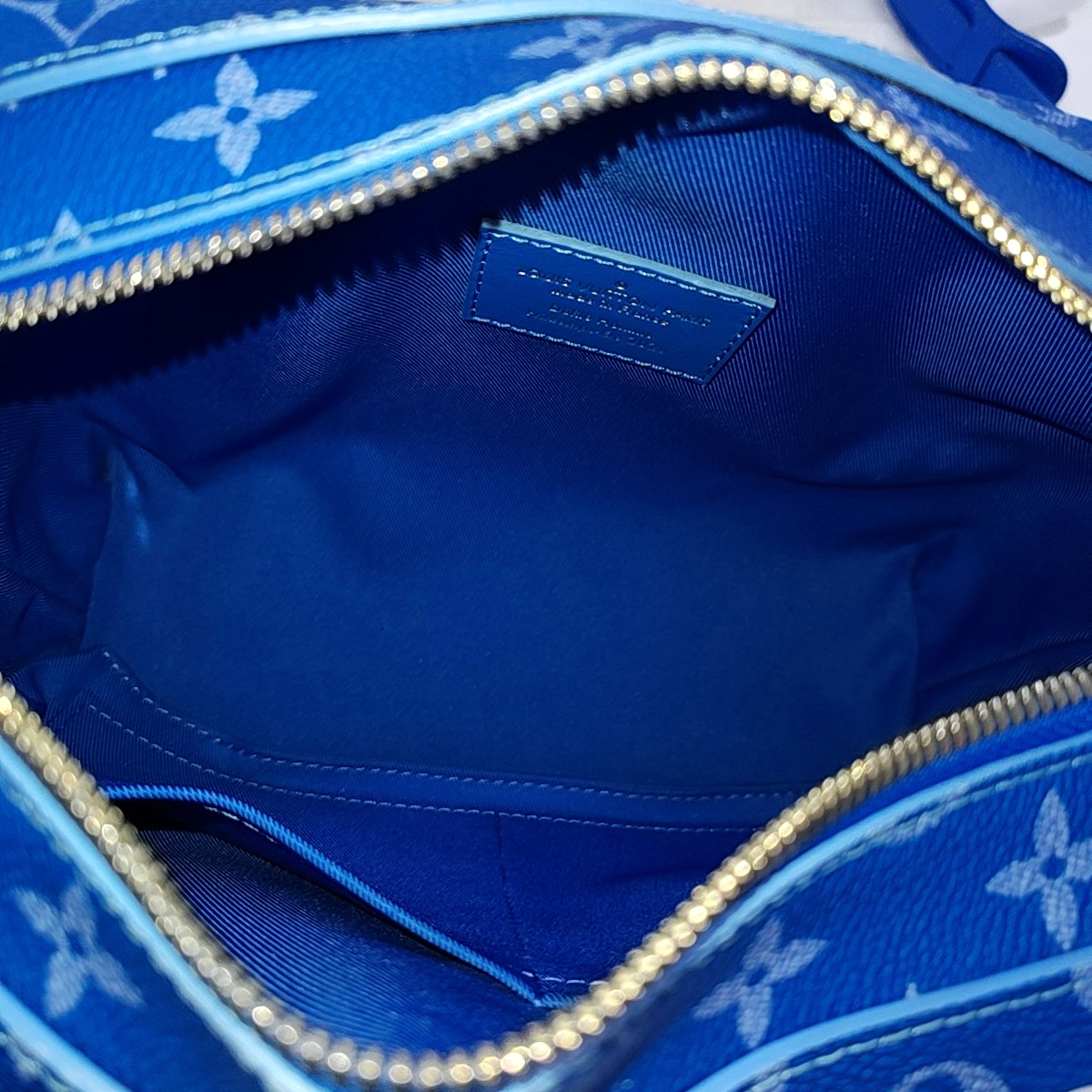 LOUIS VUITTON SOFT TRUNK Blue Coated Canvas Monogram Crossbody Bag with Silver Hardware and Detachable Strap-(SKU)-963244300