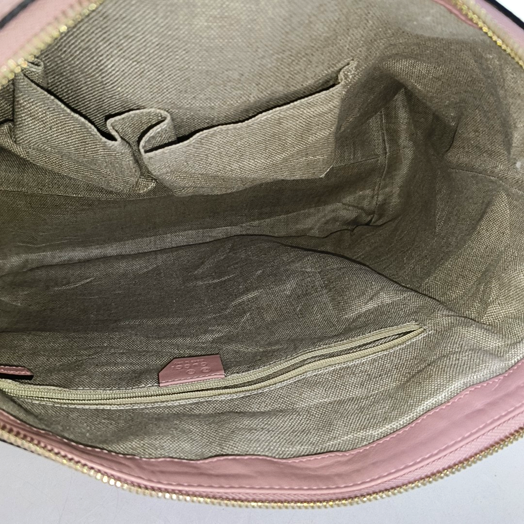 GUCCI Microguccissima Pink Calfskin Monogram Embossed Single Shoulder Tote Bag Crossbody Handbag Golden hardware-(SKU)-952396847