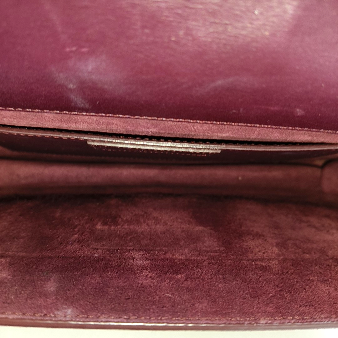 YSL VINTAGE BETTY Burgundy suede leather single shoulder bag crossbody bag Golden hardware-(SKU)-14285934