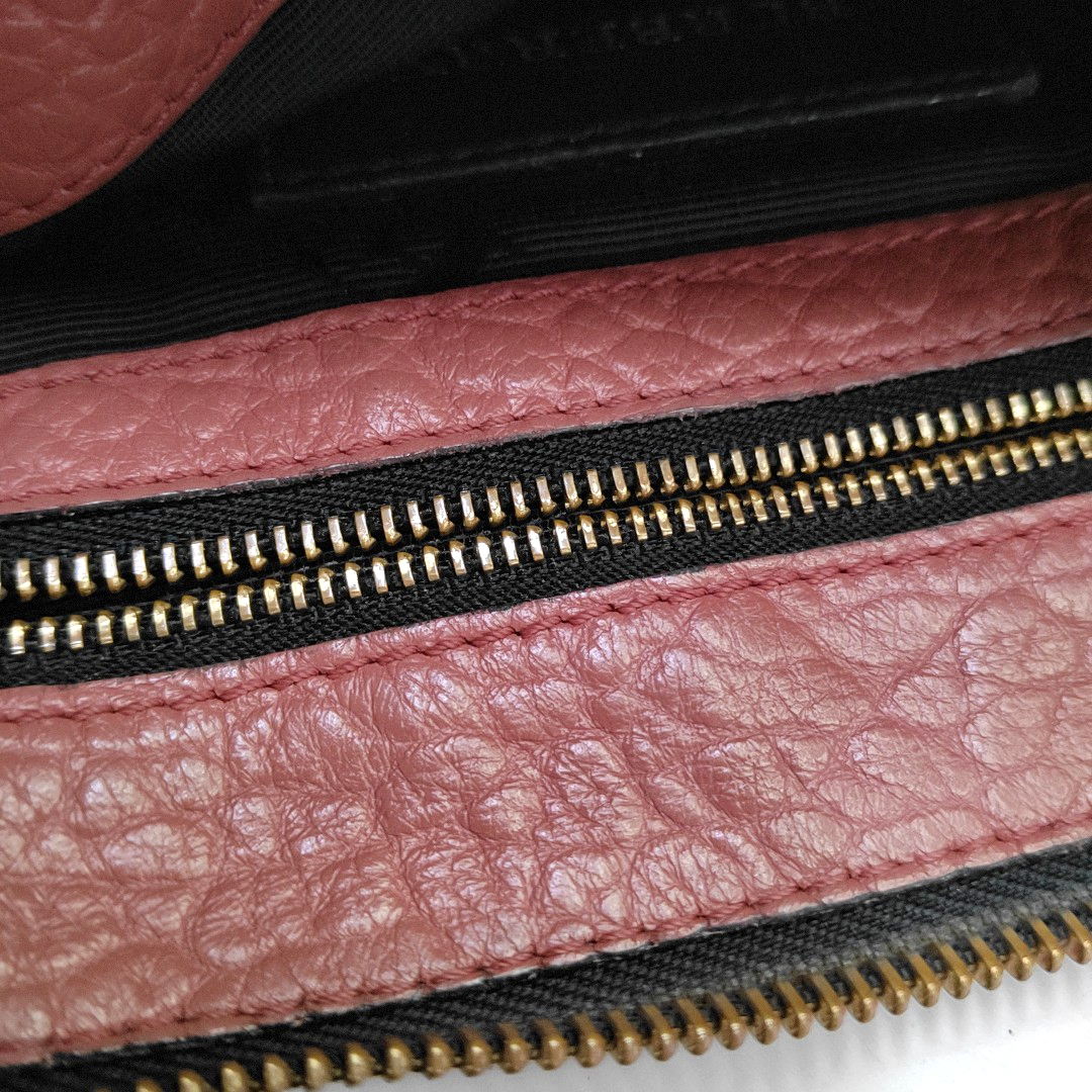 BURBERRY Pink Cowhide Embossed Crossbody Single Shoulder Bag Golden hardware Removable shoulder strap-(SKU)-939917581