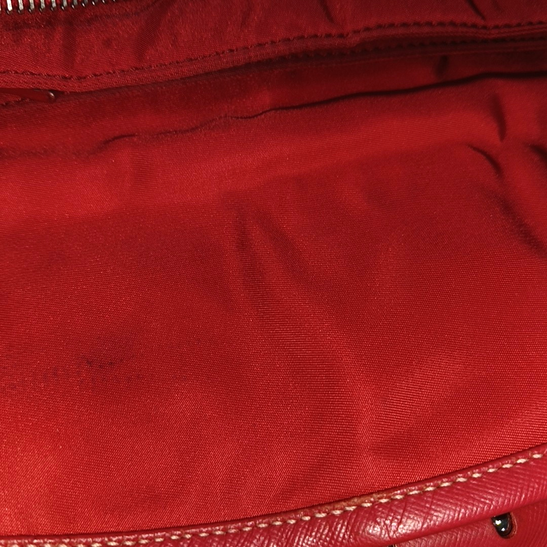 PRADA Red Nylon Single Shoulder Bag Silver Hardware Removable shoulder strap-(SKU)-939884646