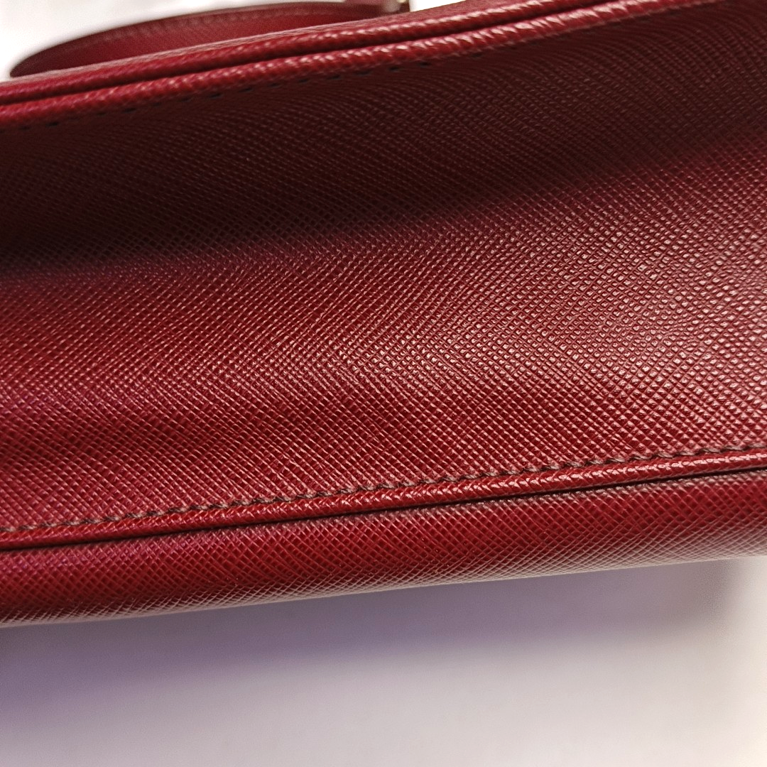 PRADA Red Cowhide Tote Bag Silver Hardware-(SKU)-954933238