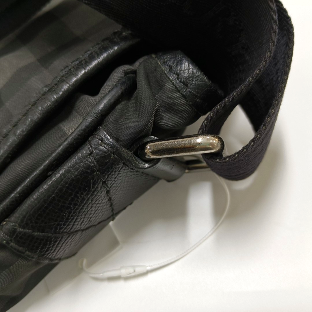 BURBERRY Grey Nylon Single Shoulder Bag Crossbody Silver Hardware-(SKU)-954024559