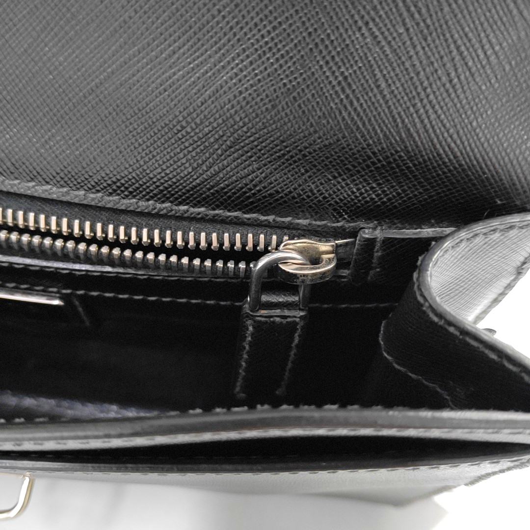 PRADA Color-block cowhide cross-grain clutch Silver Hardware-(SKU)-957706668