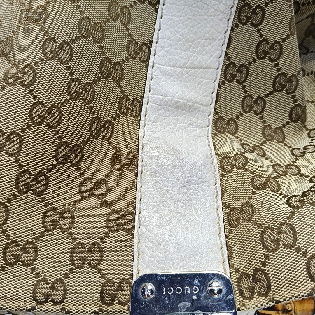 GUCCI Pelham Ebony Canvas Monogram Single Shoulder Bag Handbag Silver Hardware-(SKU)-954135754