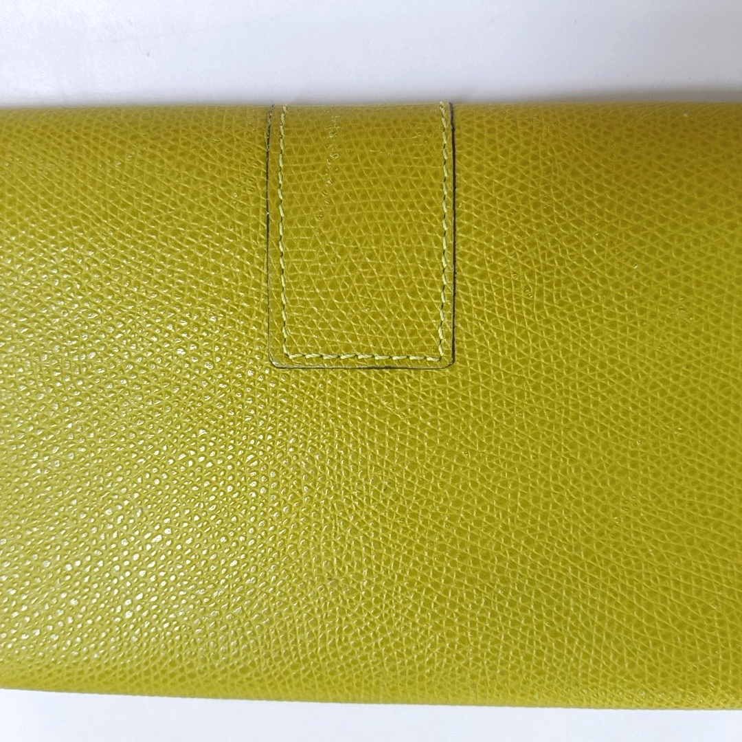 CELINE Yellow Cow Leather Embossed Wallet Golden hardware-(SKU)-944838717