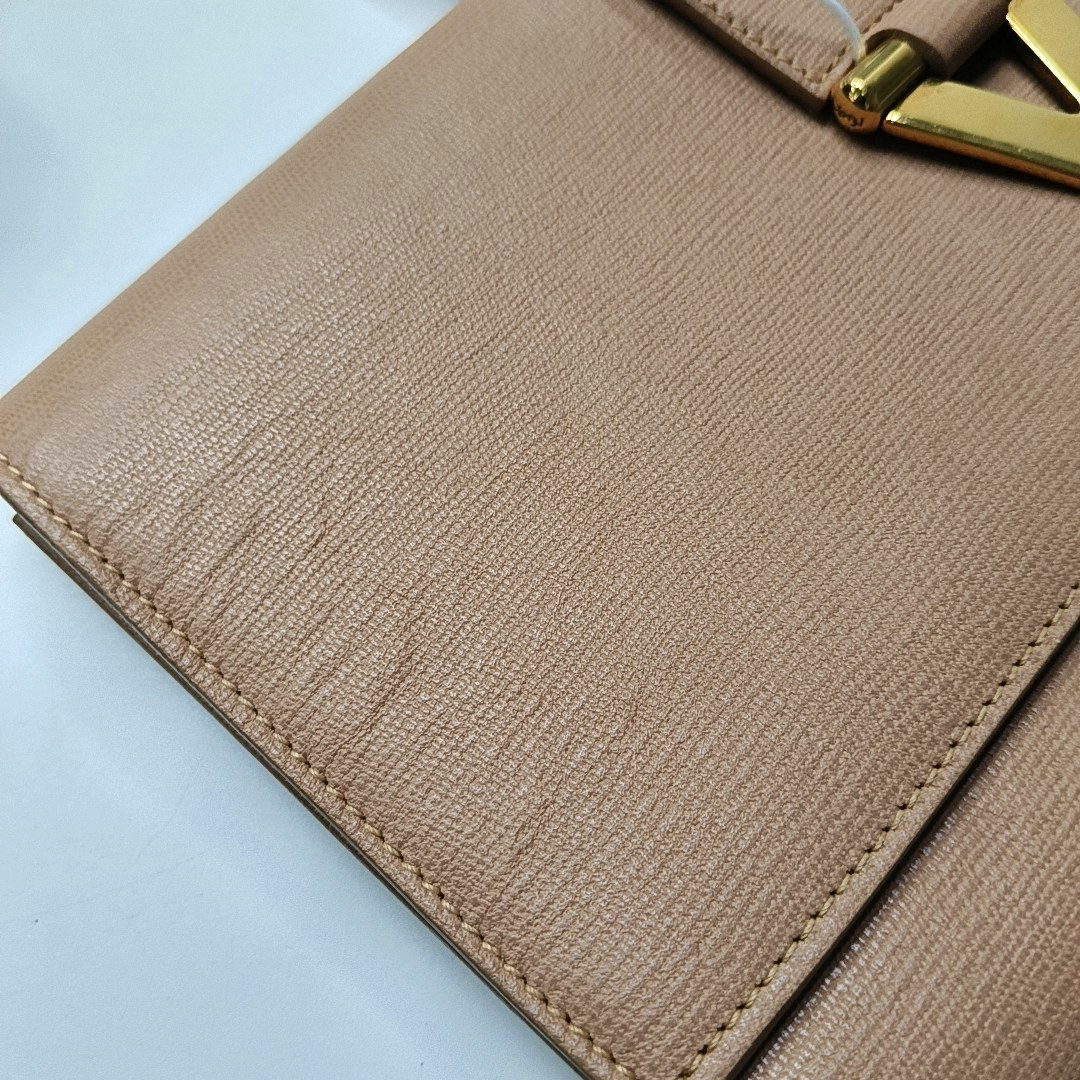 YSL CHYC Y LIGNE Khaki Cowhide Handbag Golden hardware-(SKU)-946669622