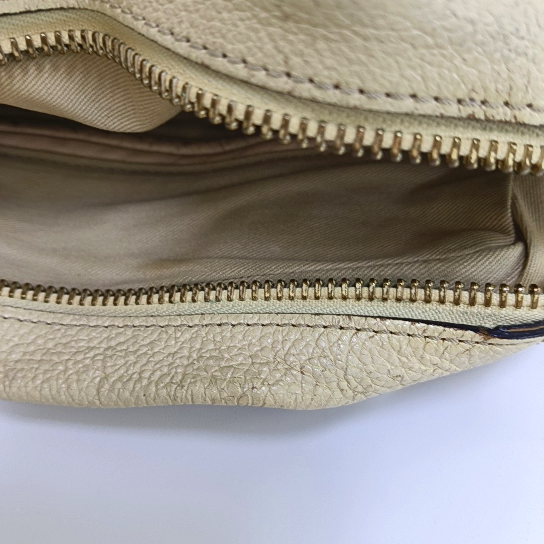Chloé Paraty Medium size Beige Leather Single Shoulder Bag Golden hardware Removable shoulder strap-(SKU)-960652905