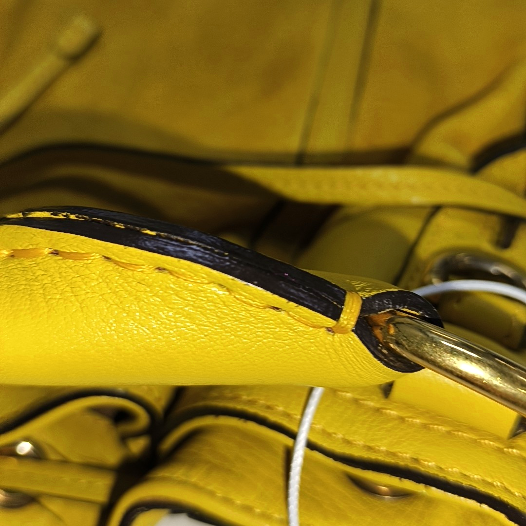 BURBERRY Northfield Yellow Leather Shoulder Bag Tote Golden hardware Removable shoulder strap-(SKU)-14373312