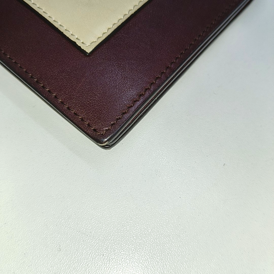 CELINE POCKET Two-Tone Cowhide Wallet Silver Hardware-(SKU)-14329561