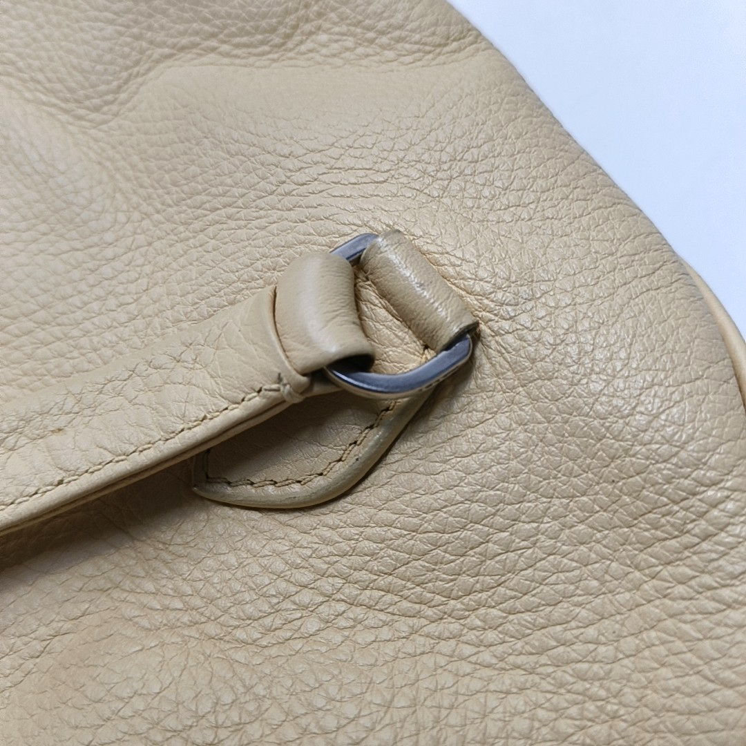 PRADA Light Yellow Calfskin Handbag Single Shoulder Bag Silver Hardware-(SKU)-953688644