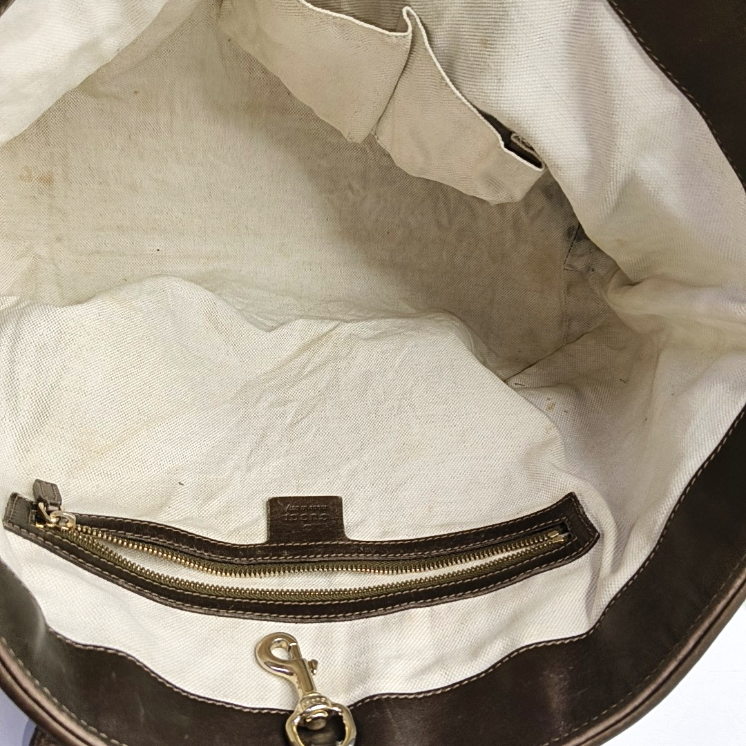 GUCCI Heart Bit Brown cowhide monogram textured handbag, crossbody bag Golden hardware-(SKU)-953515962