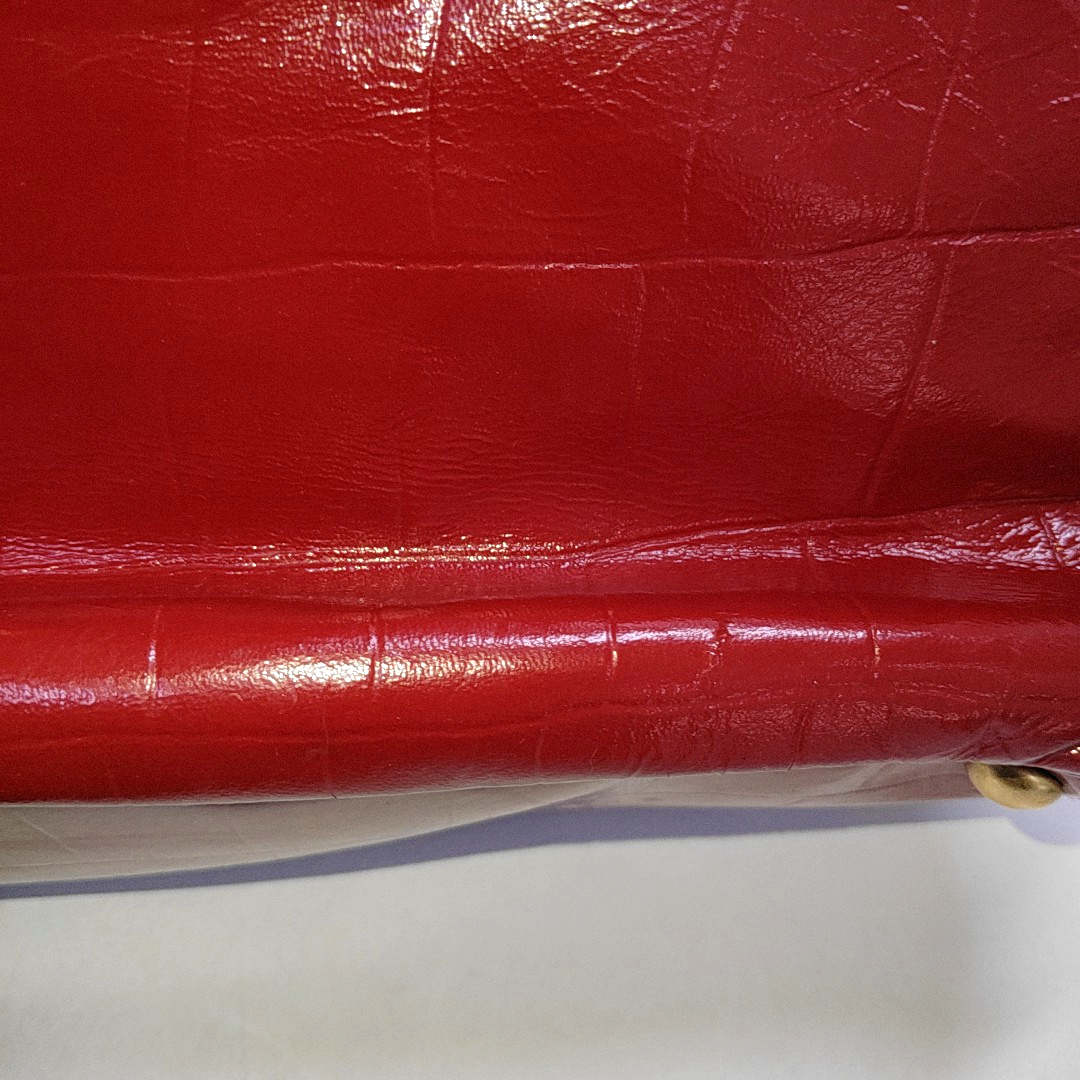 YSL Tote bag Red Patent Leather Embossed Handbag Golden hardware-(SKU)-937757054