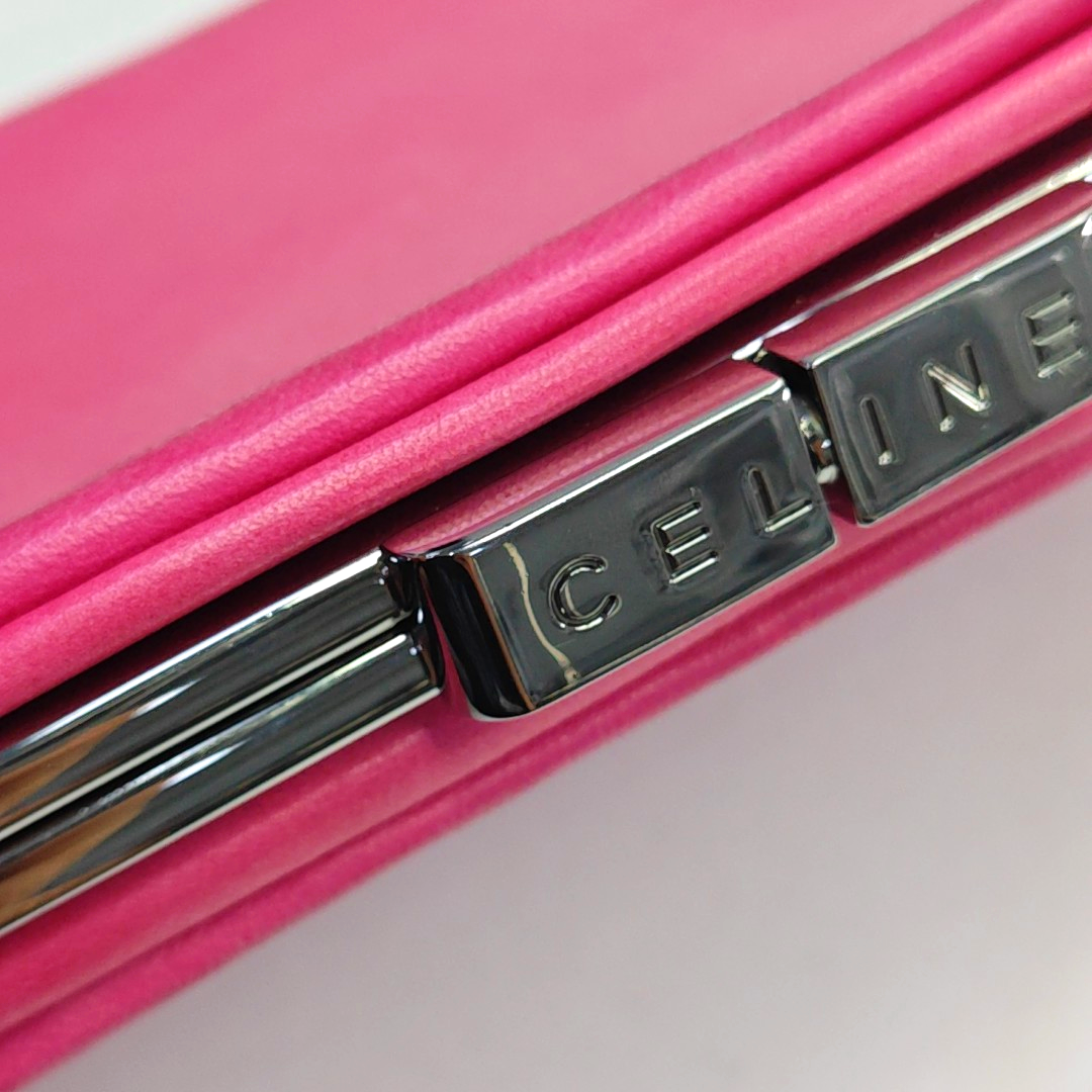 CELINE Fuchsia Cowhide Handbag Single Shoulder Bag Ruthenium color hardware Removable shoulder strap-(SKU)-948940978