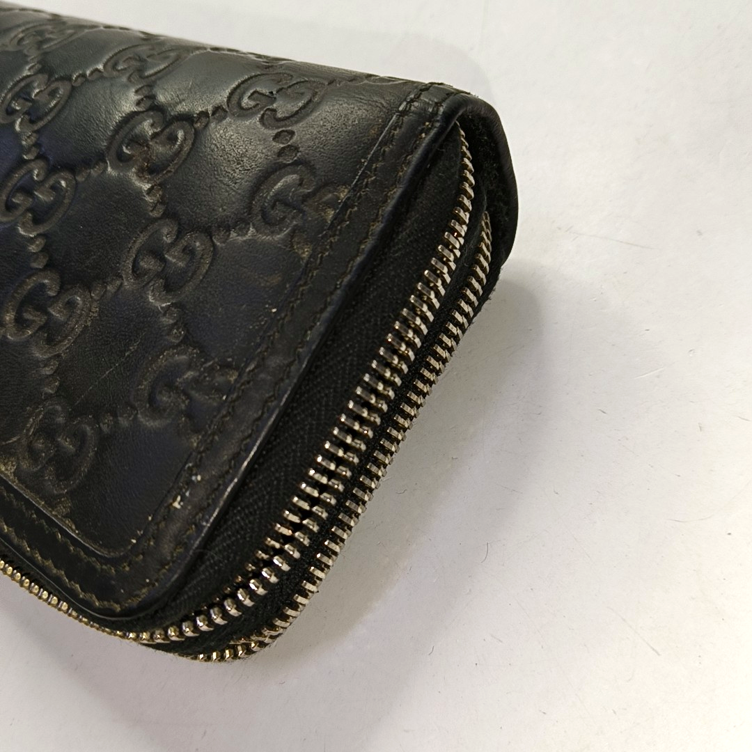 GUCCI Black cowhide monogram embossed handbag Silver Hardware-(SKU)-959345150