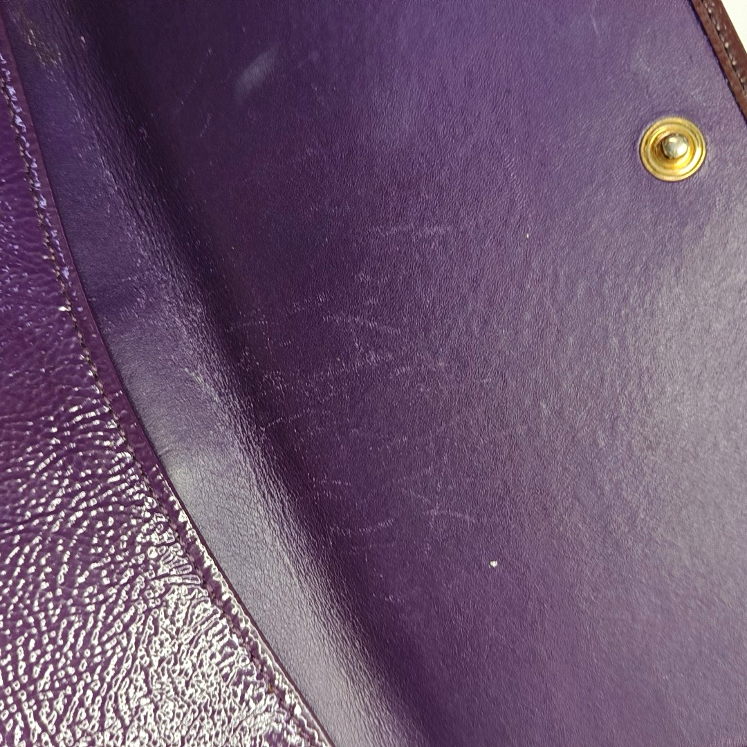YSL Pink Purple Leather Embossed Wallet-(SKU)-954355726