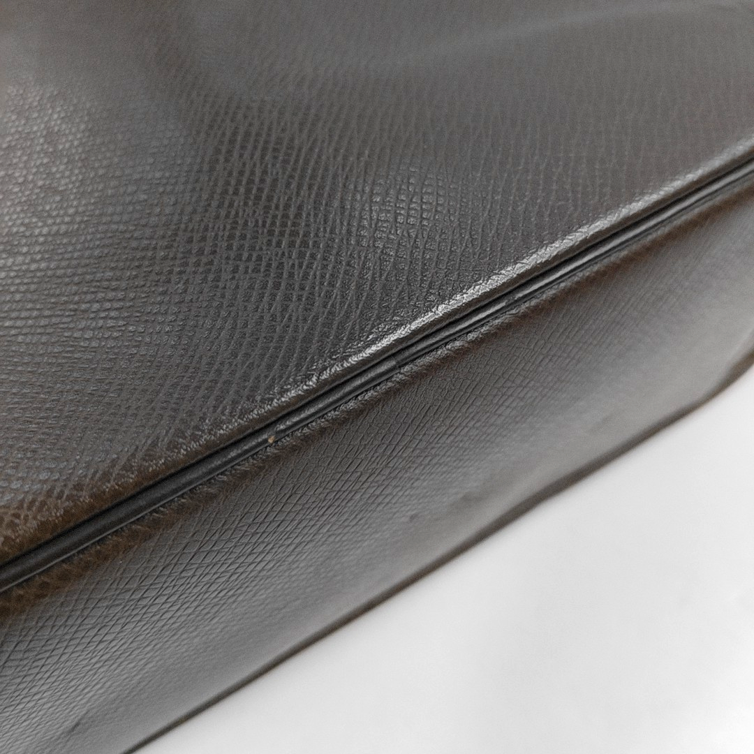 LOUIS VUITTON Large size Brown Leather Handbag Silver Hardware-(SKU)-958155745