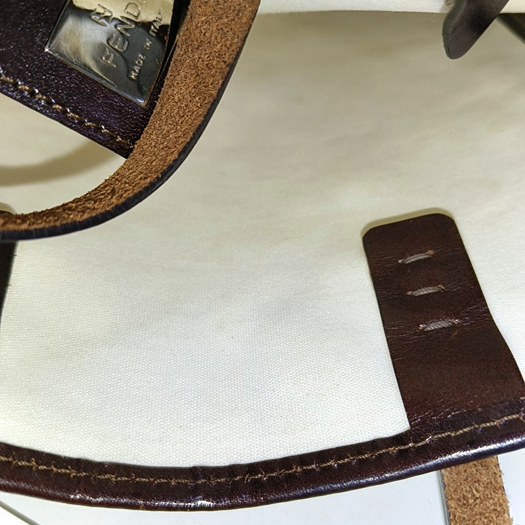 FENDI Tote bag 卡其色牛皮双FHandheld包 Vintage model Sub-bag-(SKU)-957751090