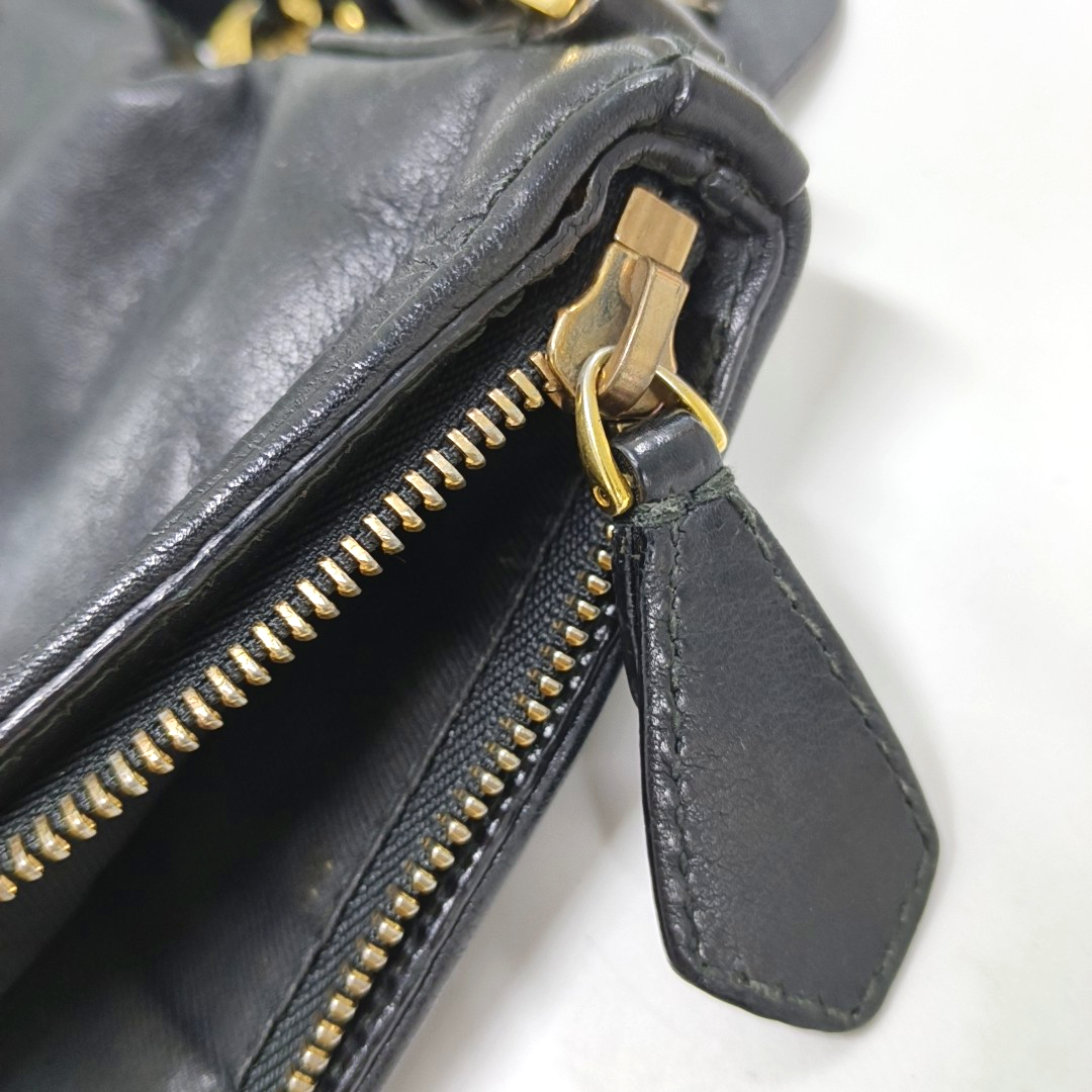 BVLGARI Black Leather Crossbody Bag Single Shoulder Bag Golden hardware Removable shoulder strap-(SKU)-929674210