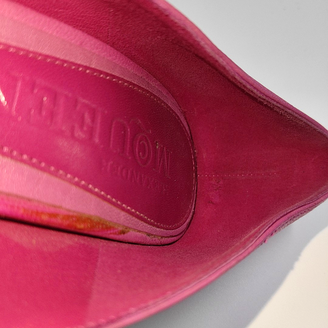 Alexander McQUEEN 36code Pink leather ladies high heels for spring and autumn-(SKU)-938526746