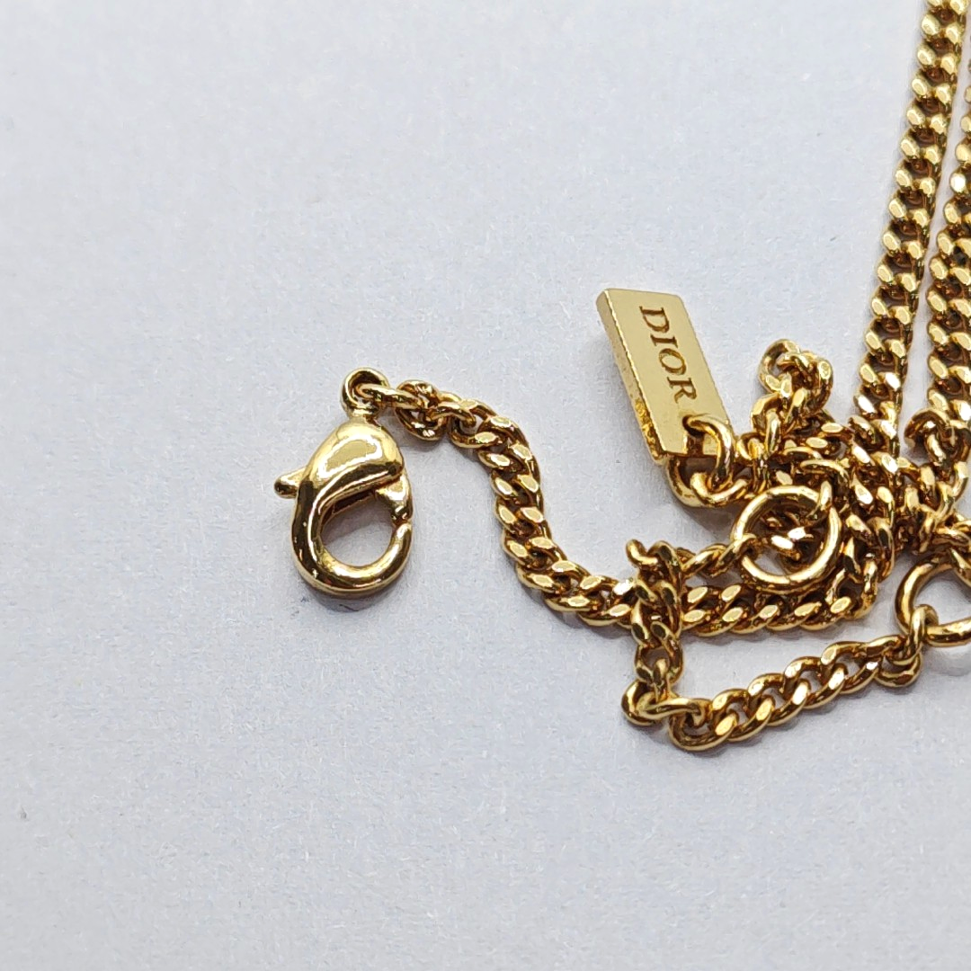 DIOR Dio(r)evolution 金色合金其他LOGO字母项链 Length45cm-(SKU)-937302543